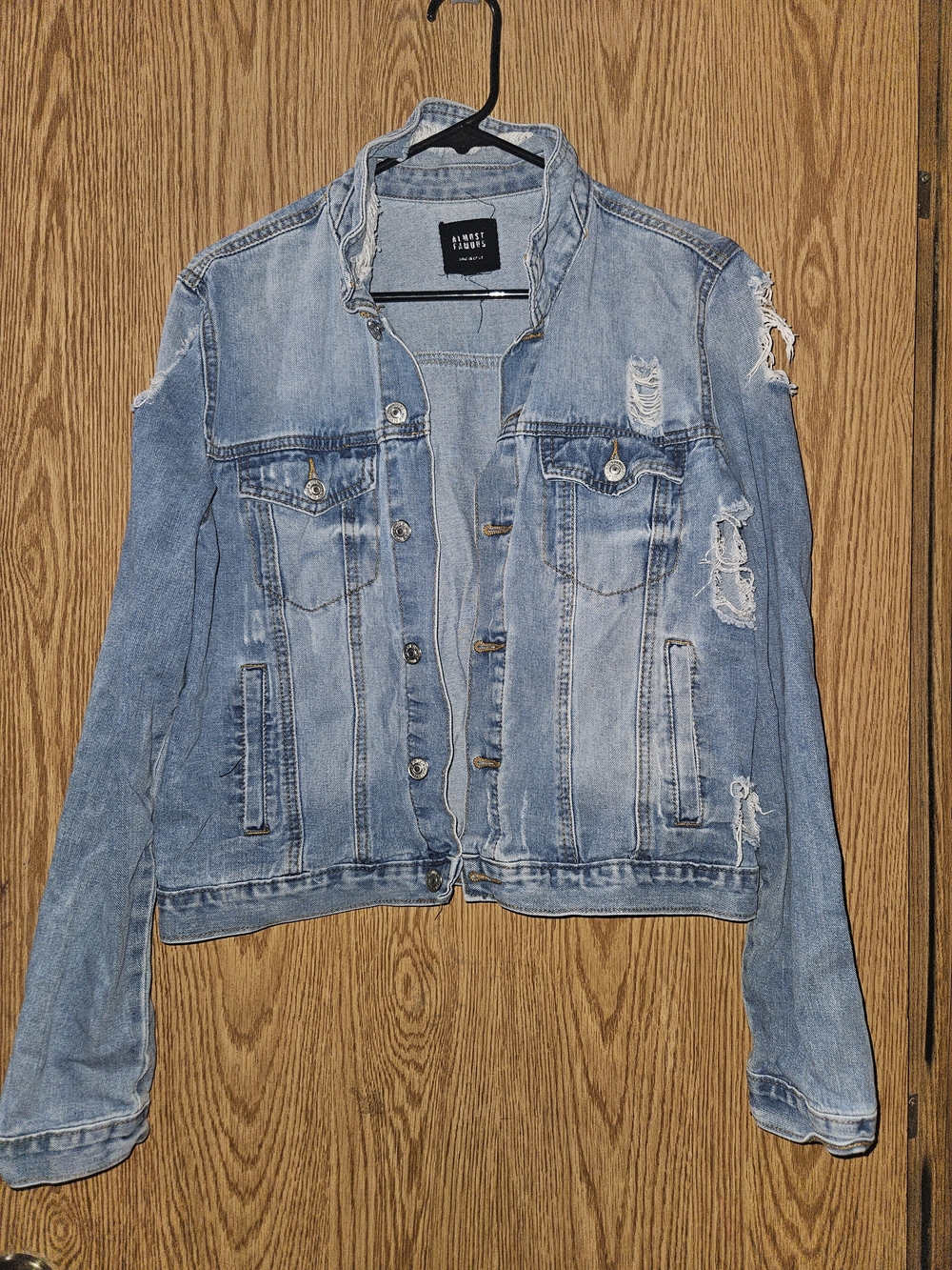 Almost Famous Light Blue Distressed Denim Jacket